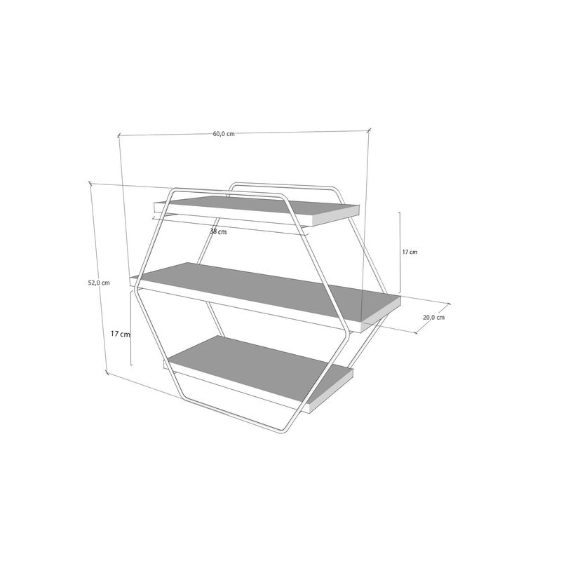 Casa si Gradina - Mobilier - Biblioteci si rafturi - Etajere - Etajera de perete, Hanah Home, pal melaminat, pin atlantic, 60x20x52 cm - Infinity.ro