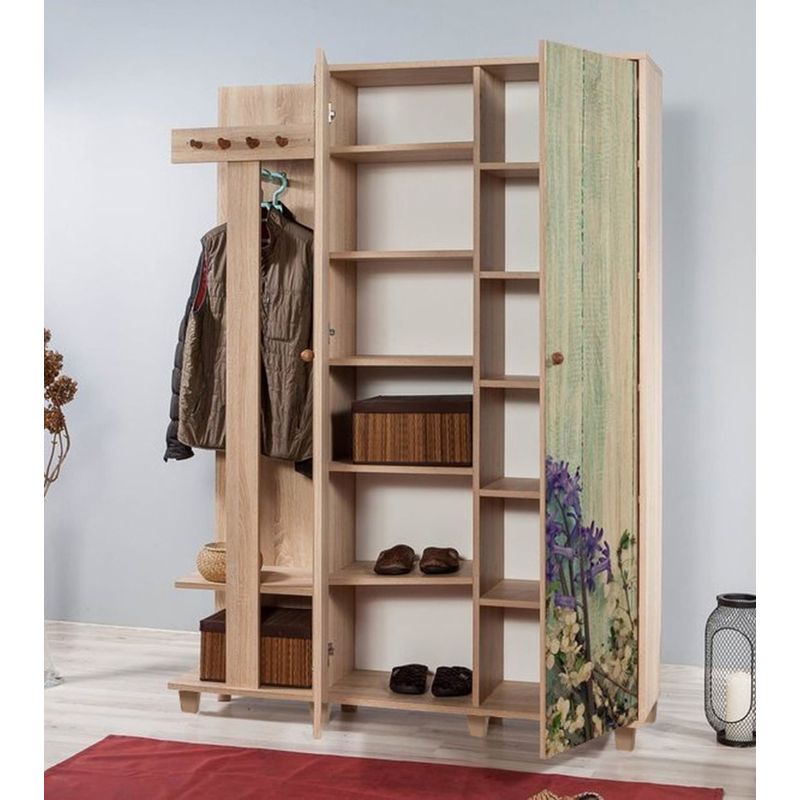 Casa si Gradina - Mobilier - Organizare si depozitare - Cuiere - Cuier, Hanah Home, pal melaminat, stejar sonoma, 135x192x36 cm, 863SPH4826 - Infinity.ro