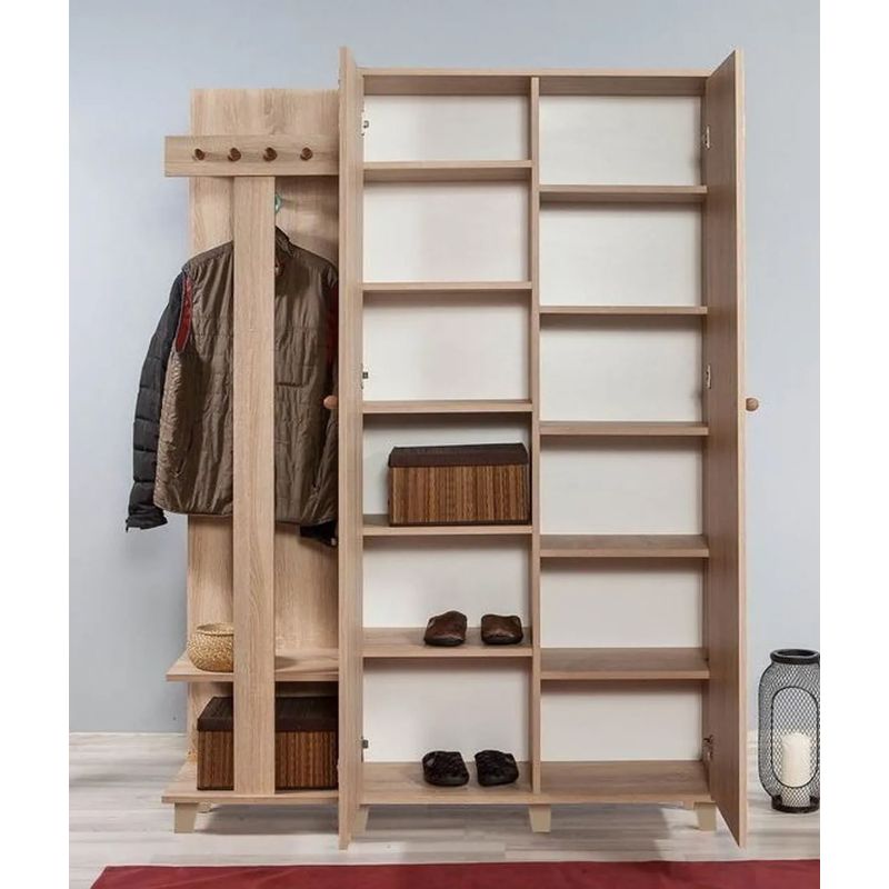 Casa si Gradina - Mobilier - Organizare si depozitare - Cuiere - Cuier, Hanah Home, pal melaminat, stejar sonoma, 135x192x36 cm, 863SPH4826 - Infinity.ro