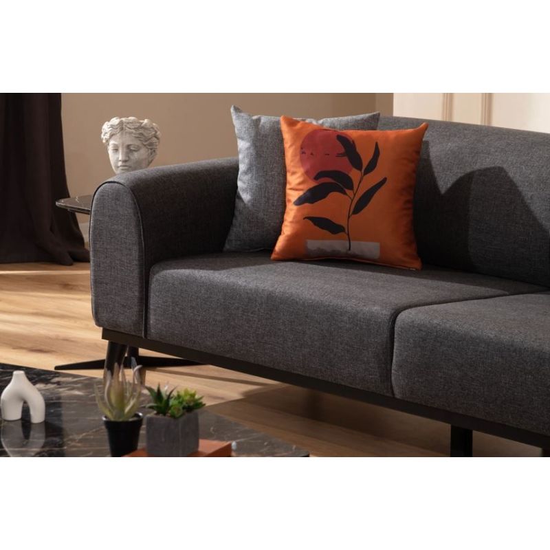 Casa si Gradina - Mobilier - Canapele si coltare - Canapele - Canapea extensibila 3 locuri, Atelier Del Sofa, material textil, antracit, 220x84x77 cm - Infinity.ro