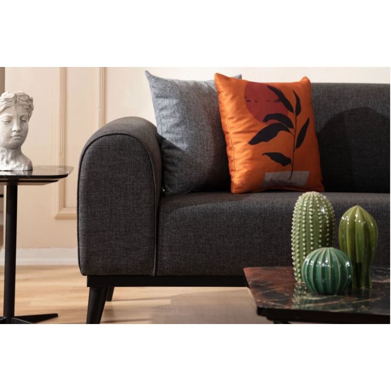 Casa si Gradina - Mobilier - Canapele si coltare - Canapele - Canapea extensibila 3 locuri, Atelier Del Sofa, material textil, antracit, 220x84x77 cm - Infinity.ro