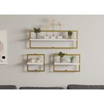 Casa si Gradina - Mobilier - Biblioteci si rafturi - Etajere - Etajera de perete, Hanah Home, pal melaminat, alb auriu, 80x30x20 cm - Infinity.ro
