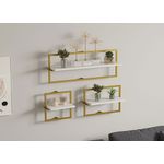 Casa si Gradina - Mobilier - Biblioteci si rafturi - Etajere - Etajera de perete, Hanah Home, pal melaminat, alb auriu, 80x30x20 cm - Infinity.ro