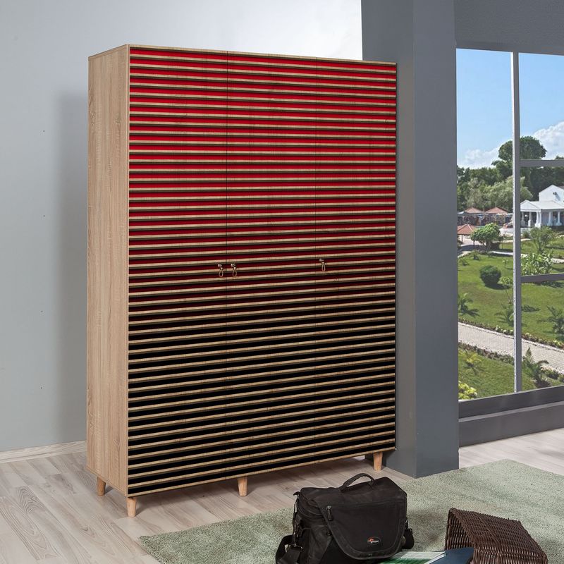 Casa si Gradina - Mobilier - Dulapuri si sifoniere - Sifoniere - Sifonier, Hanah Home, pal melaminat, stejar sonoma, 135x52x192 cm, 863SPH4213 - Infinity.ro
