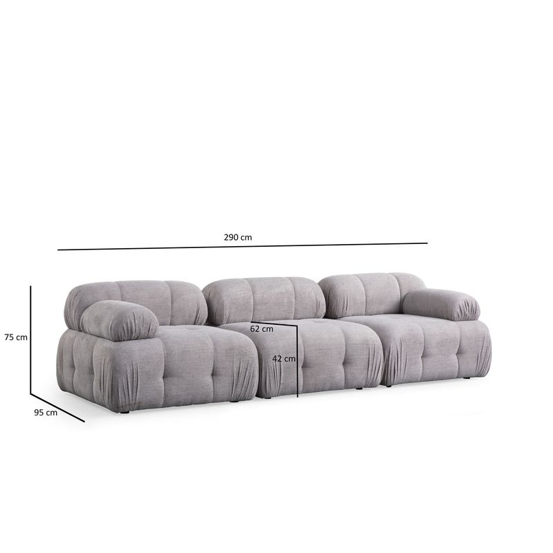 Casa si Gradina - Mobilier - Canapele si coltare - Coltare - Coltar, Atelier Del Sofa, lemn de fag, gri deschis, 290x160x95 cm - Infinity.ro