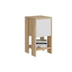 Casa si Gradina - Mobilier - Comode si corpuri - Noptiere - Noptiera, Hanah Home, pal melaminat, stejar safir si alb, 30x55x30 cm - Infinity.ro
