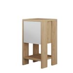 Casa si Gradina - Mobilier - Comode si corpuri - Noptiere - Noptiera, Hanah Home, pal melaminat, stejar safir si alb, 30x55x30 cm - Infinity.ro
