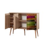 Casa si Gradina - Mobilier - Comode si corpuri - Console - Consola, Hanah Home, panou aglomerat cu melamina, stejar sonoma, 120x36x90 cm - Infinity.ro