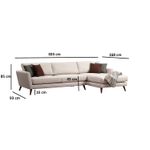 Casa si Gradina - Mobilier - Canapele si coltare - Coltare - Coltar extensibil, Hanah Home, lemn fag si pal, bej maro, 303x168x93 cm - Infinity.ro