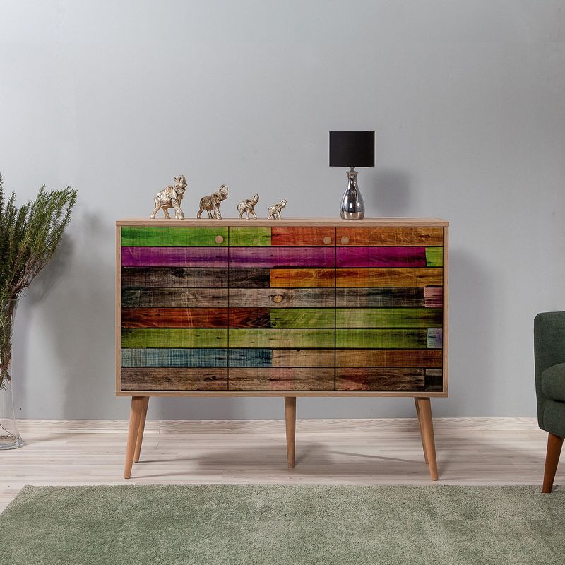 Casa si Gradina - Mobilier - Comode si corpuri - Console - Consola, Hanah Home, panou aglomerat cu melamina, stejar sonoma, 120x36x90 cm - Infinity.ro