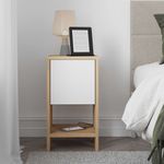 Casa si Gradina - Mobilier - Comode si corpuri - Noptiere - Noptiera, Hanah Home, pal melaminat, stejar safir si alb, 30x55x30 cm - Infinity.ro