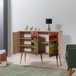 Casa si Gradina - Mobilier - Comode si corpuri - Console - Consola, Hanah Home, panou aglomerat cu melamina, stejar sonoma, 120x36x90 cm - Infinity.ro