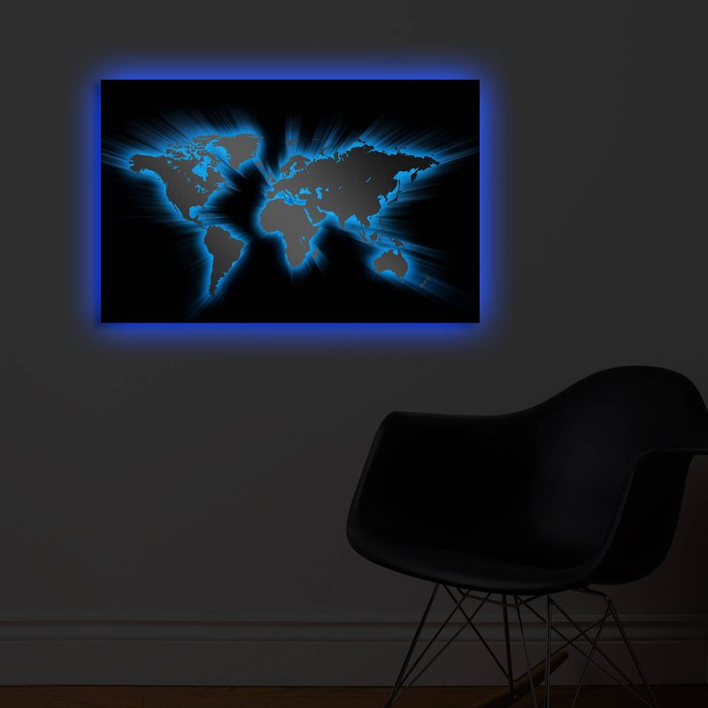 Casa si Gradina - Decoratiuni - Tablouri - Tablou canvas cu led, Wallxpert, piele intoarsa, multicolor, 45x70 cm, 239SHN3284 - Infinity.ro