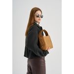 Fashion, accesorii si bijuterii - Femei - Accesorii femei - Genti si rucsacuri femei - Geanta de umar, Lucky Bees, piele polivinilica, mustar, 25x11x20 cm - Infinity.ro