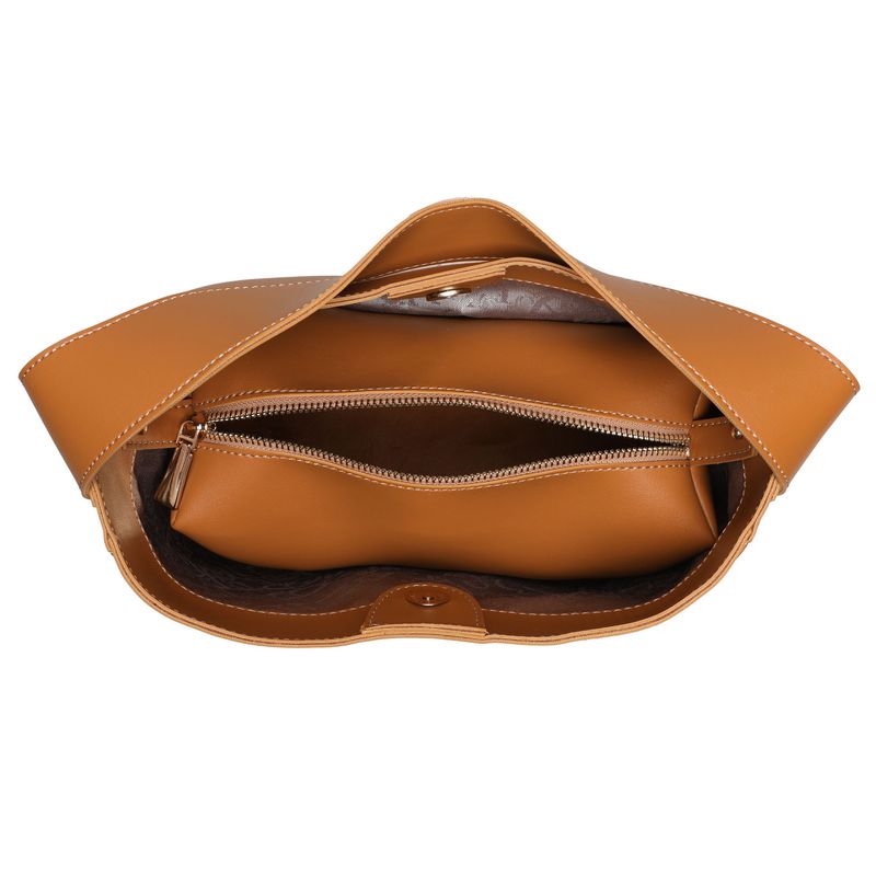 Fashion, accesorii si bijuterii - Femei - Accesorii femei - Genti si rucsacuri femei - Geanta de umar, Lucky Bees, piele polivinilica, mustar, 25x11x20 cm - Infinity.ro