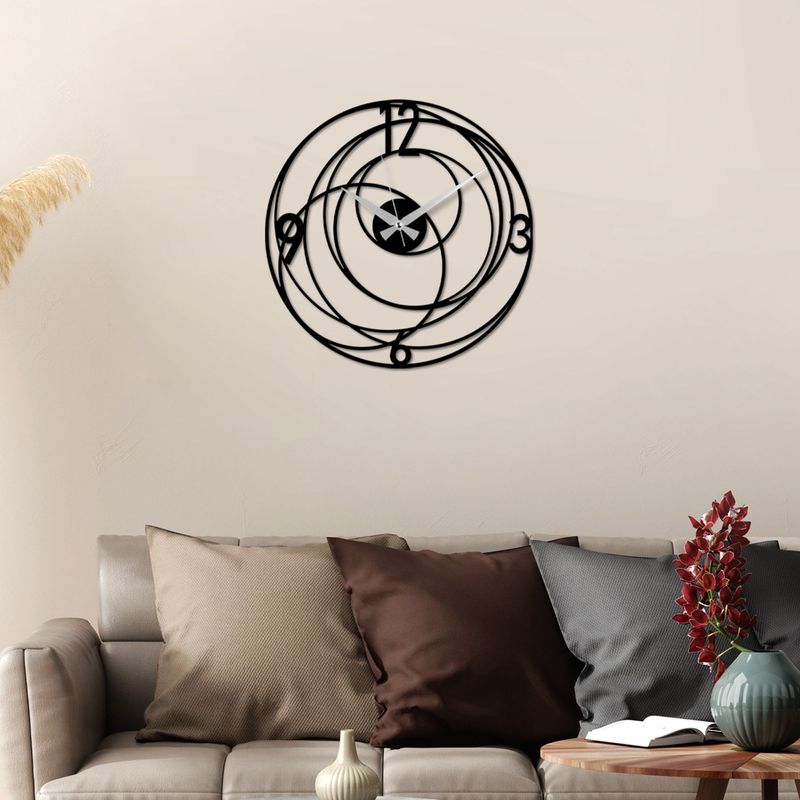 Casa si Gradina - Decoratiuni - Ceasuri - Ceas de perete decorativ, Wallxpert, metal, negru, 49x49 cm, 891TNL2445 - Infinity.ro