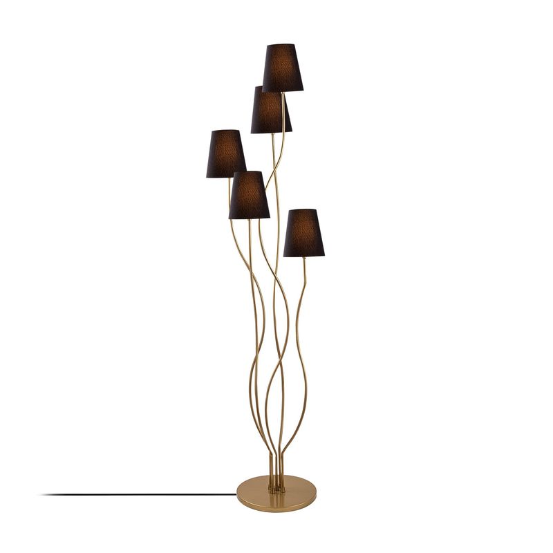 Casa si Gradina - Corpuri si surse de iluminat - Veioze si lampi - Lampadare - Lampadar, Opviq, metal, auriu negru, 44x44x160 cm - Infinity.ro