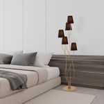 Casa si Gradina - Corpuri si surse de iluminat - Veioze si lampi - Lampadare - Lampadar, Opviq, metal, auriu negru, 44x44x160 cm - Infinity.ro