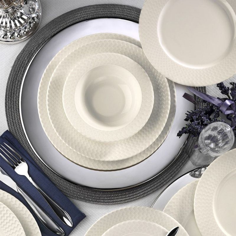 Casa si Gradina - Bucatarie si vesela - Vesela si tacamuri - Servicii de masa - Serviciu de masa, Hermia, portelan, alb, 24 piese - Infinity.ro