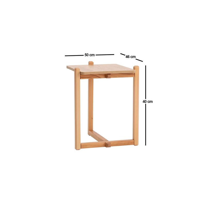 Casa si Gradina - Mobilier - Mese si birouri - Mese living - Masuta laterala, Hanah Home, panou aglomerat cu melamina, natural, 46x40x50 cm - Infinity.ro