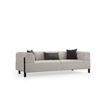 Casa si Gradina - Mobilier - Canapele si coltare - Canapele - Canapea 3 locuri, Hanah Home, lemn fag si pal, alb, 225x93x75 cm - Infinity.ro