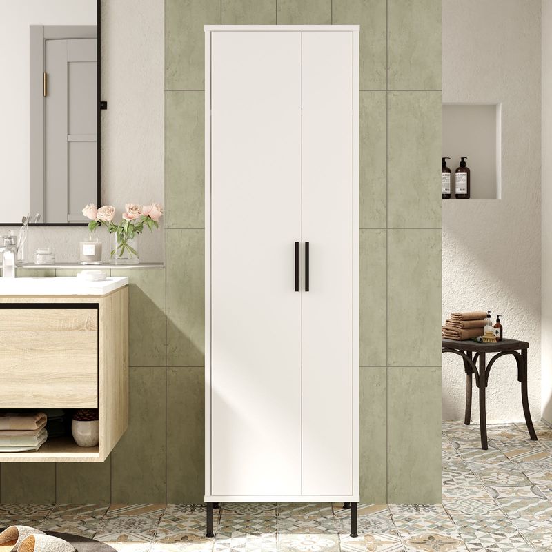 Casa si Gradina - Mobilier - Dulapuri si sifoniere - Dulapuri - Dulap multifunctional, Hanah Home, panou de particule melaminat, alb, 50.4x35.7x165 cm - Infinity.ro