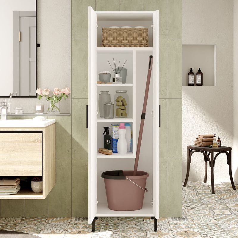 Casa si Gradina - Mobilier - Dulapuri si sifoniere - Dulapuri - Dulap multifunctional, Hanah Home, panou de particule melaminat, alb, 50.4x35.7x165 cm - Infinity.ro