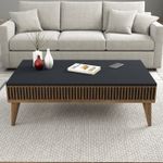 Casa si Gradina - Mobilier - Seturi de mobilier - Seturi living - Set mobilier living, Hanah Home, pal melaminat, nuc si antracit, comoda tv 180x40x35 cm, masa cafea 105x34.6x60 cm - Infinity.ro