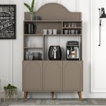 Casa si Gradina - Mobilier - Comode si corpuri - Corpuri bucatarie - Dulap bar cafea, Hanah Home, pal melaminat, atlas nuc, 120x35x202 cm - Infinity.ro