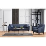 Casa si Gradina - Mobilier - Canapele si coltare - Canapele - Canapea 3 locuri, Hanah Home, lemn fag si pal, albastru, 220x95x67 cm - Infinity.ro