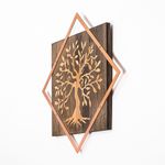 Casa si Gradina - Decoratiuni - Decoratiuni perete - Accesoriu decorativ de perete, Wallxpert, lemn si metal, nuc si cupru, 54x54 cm, 899SKL2252 - Infinity.ro