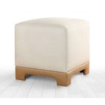 Casa si Gradina - Mobilier - Scaune si fotolii - Tabureti - Taburet, Atelier Del Sofa, bumbac si in, crem si bej, 50x50x47 cm - Infinity.ro