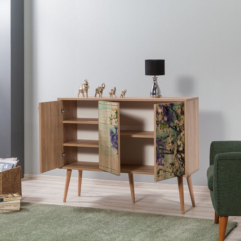 Casa si Gradina - Mobilier - Comode si corpuri - Console - Consola, Hanah Home, pal melaminat, stejar sonoma, 120x36x90 cm, 863SPH3939 - Infinity.ro