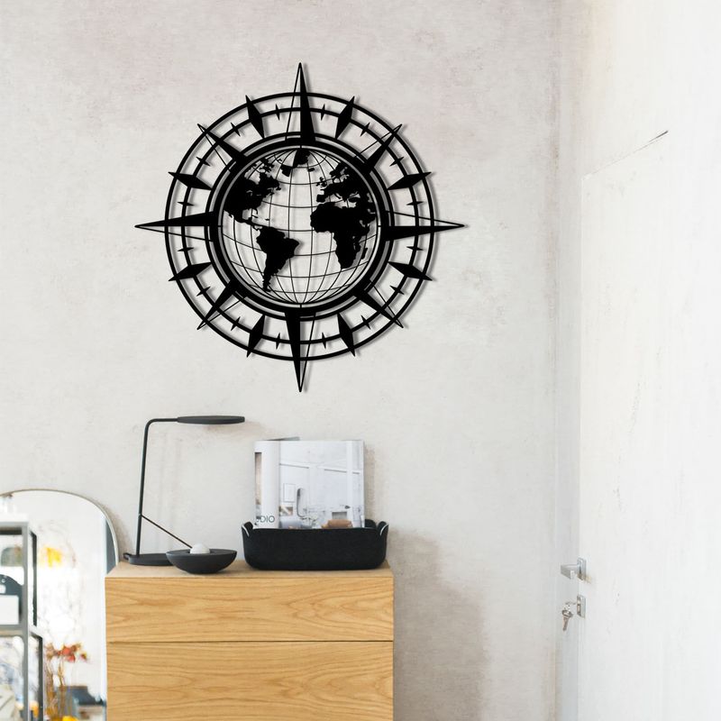 Casa si Gradina - Decoratiuni - Decoratiuni perete - Accesoriu decorativ de perete, Wallxpert, metal, negru, 49x49 cm - Infinity.ro
