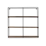 Casa si Gradina - Mobilier - Biblioteci si rafturi - Etajere - Etajera de perete, Hanah Home, lemn de molid si metal, negru si nuc, 60x60x15 cm, 491CRT1111 - Infinity.ro