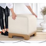 Casa si Gradina - Mobilier - Scaune si fotolii - Tabureti - Taburet, Atelier Del Sofa, bumbac si in, crem si bej, 50x50x47 cm - Infinity.ro