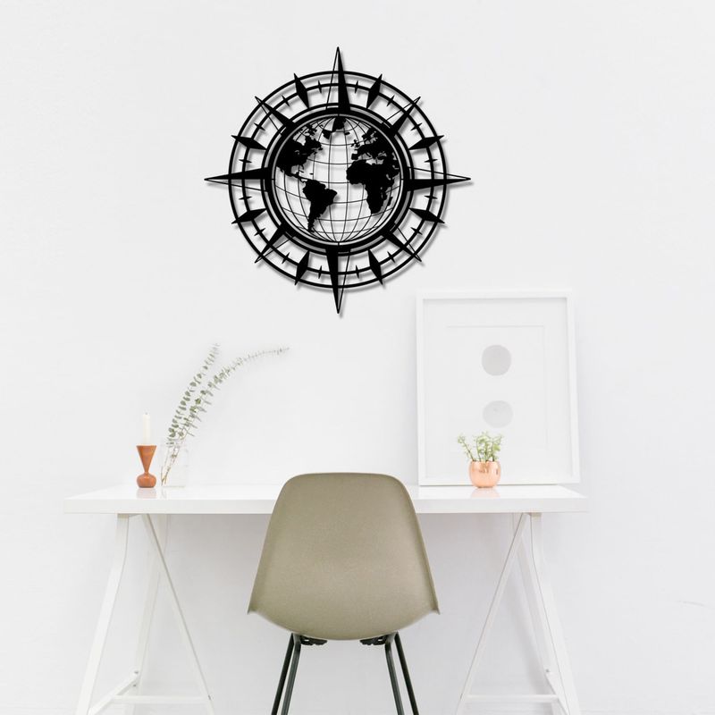 Casa si Gradina - Decoratiuni - Decoratiuni perete - Accesoriu decorativ de perete, Wallxpert, metal, negru, 49x49 cm - Infinity.ro