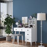 Casa si Gradina - Mobilier - Comode si corpuri - Masute de toaleta - Masa de machiaj, Hanah Home, pal melaminat, alb, 125x93,8x40 cm - Infinity.ro