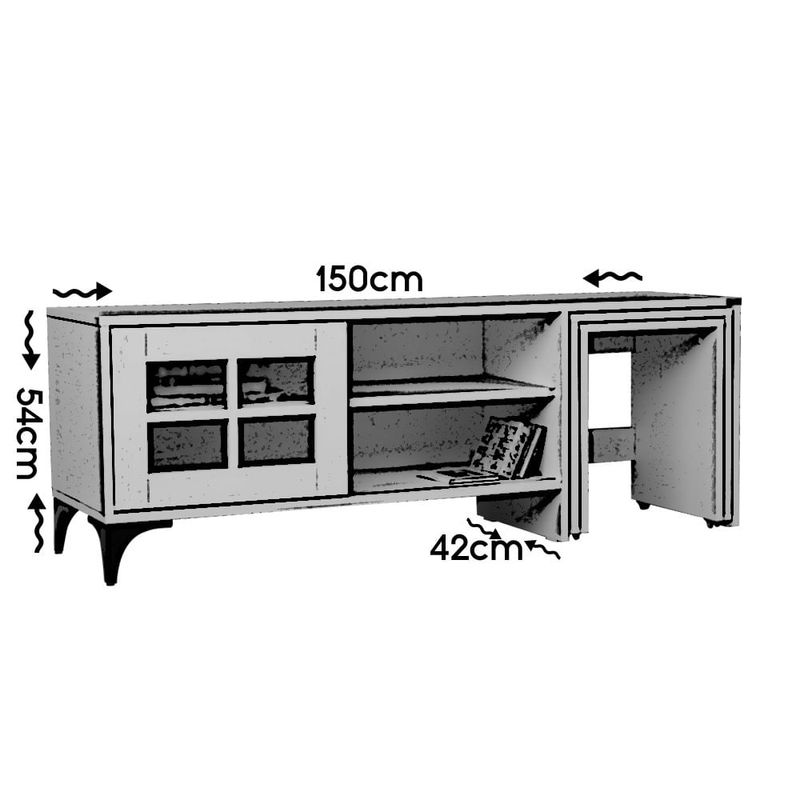Casa si Gradina - Mobilier - Comode si corpuri - Comode - Comoda tv, Hanah Home, pal melaminat, stejar, 150x54x42 cm - Infinity.ro