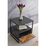 Casa si Gradina - Mobilier - Comode si corpuri - Noptiere - Noptiera, Hanah Home, pal melaminat, antracit, 45x41x50 cm - Infinity.ro