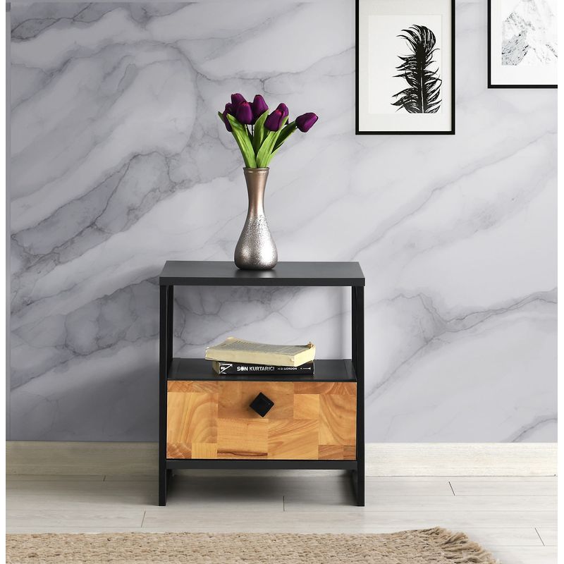 Casa si Gradina - Mobilier - Comode si corpuri - Noptiere - Noptiera, Hanah Home, pal melaminat, antracit, 45x41x50 cm - Infinity.ro