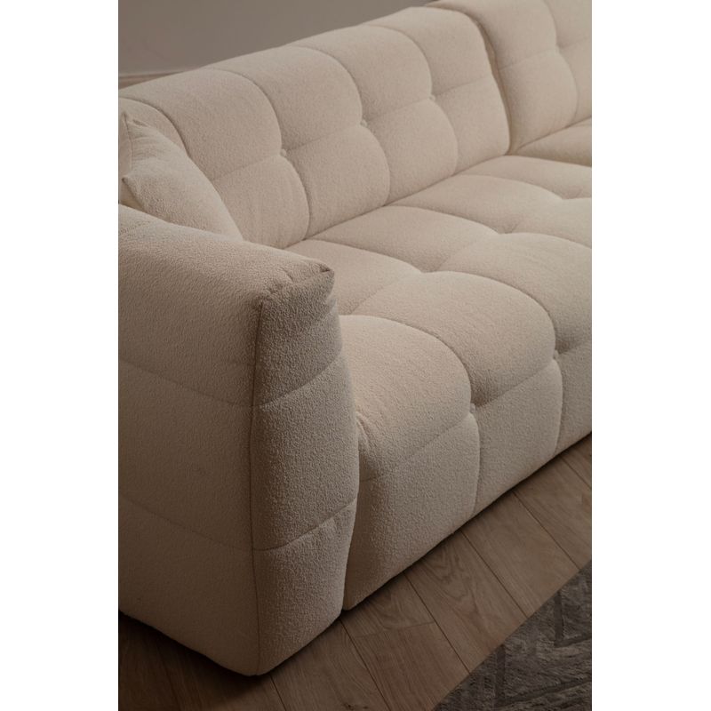 Casa si Gradina - Mobilier - Canapele si coltare - Coltare - Coltar, Hanah Home, lemn fag si pal, bej, 300x150x100 cm - Infinity.ro