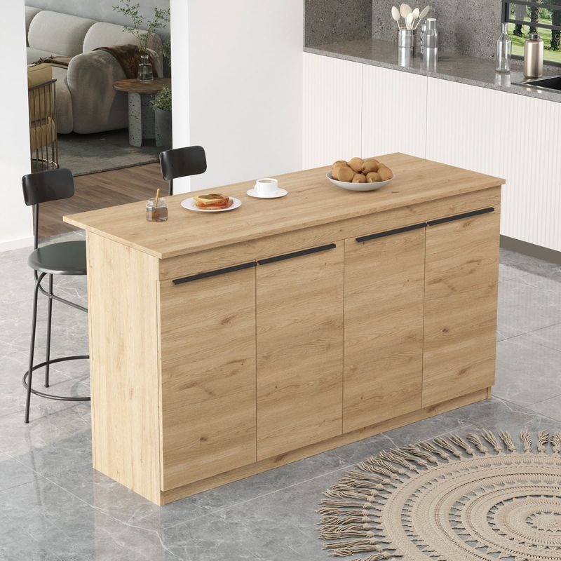 Casa si Gradina - Mobilier - Mese si birouri - Mese bucatarie si dining - Masa bucatarie, Hanah Home, pal melaminat, stejar, 160x60x90 cm - Infinity.ro