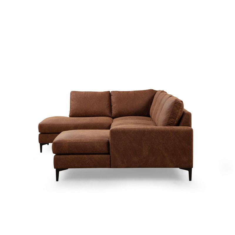 Casa si Gradina - Mobilier - Canapele si coltare - Coltare - Coltar, Hanah Home, lemn fag si pal, camel, 314x200x155 cm, material 100% poliester - Infinity.ro
