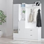 Casa si Gradina - Mobilier - Organizare si depozitare - Cuiere - Cuier, Hanah Home, pal melaminat, alb, 140x36.8x181.8 cm - Infinity.ro