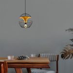 Casa si Gradina - Corpuri si surse de iluminat - Lustre si pendule - Lustra, Opviq, metal, negru auriu, 30x30x45-135 cm, inaltime reglabila - Infinity.ro