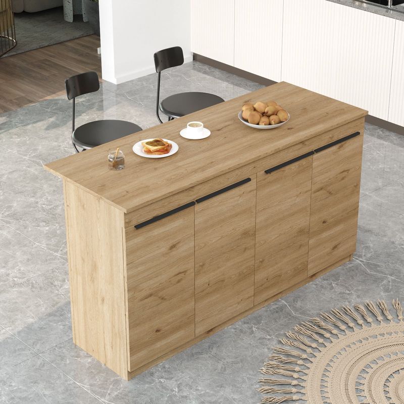 Casa si Gradina - Mobilier - Mese si birouri - Mese bucatarie si dining - Masa bucatarie, Hanah Home, pal melaminat, stejar, 160x60x90 cm - Infinity.ro