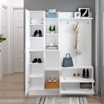 Casa si Gradina - Mobilier - Organizare si depozitare - Cuiere - Cuier, Hanah Home, pal melaminat, alb, 140x36.8x181.8 cm - Infinity.ro