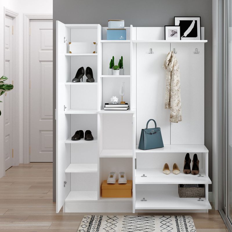 Casa si Gradina - Mobilier - Organizare si depozitare - Cuiere - Cuier, Hanah Home, pal melaminat, alb, 140x36.8x181.8 cm - Infinity.ro