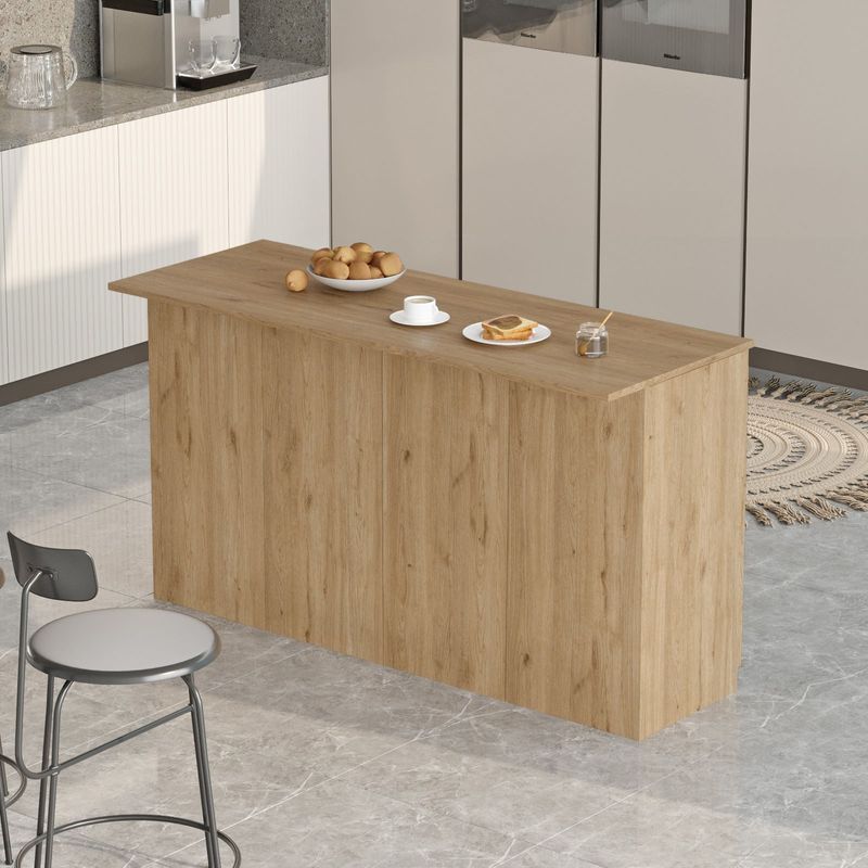 Casa si Gradina - Mobilier - Mese si birouri - Mese bucatarie si dining - Masa bucatarie, Hanah Home, pal melaminat, stejar, 160x60x90 cm - Infinity.ro